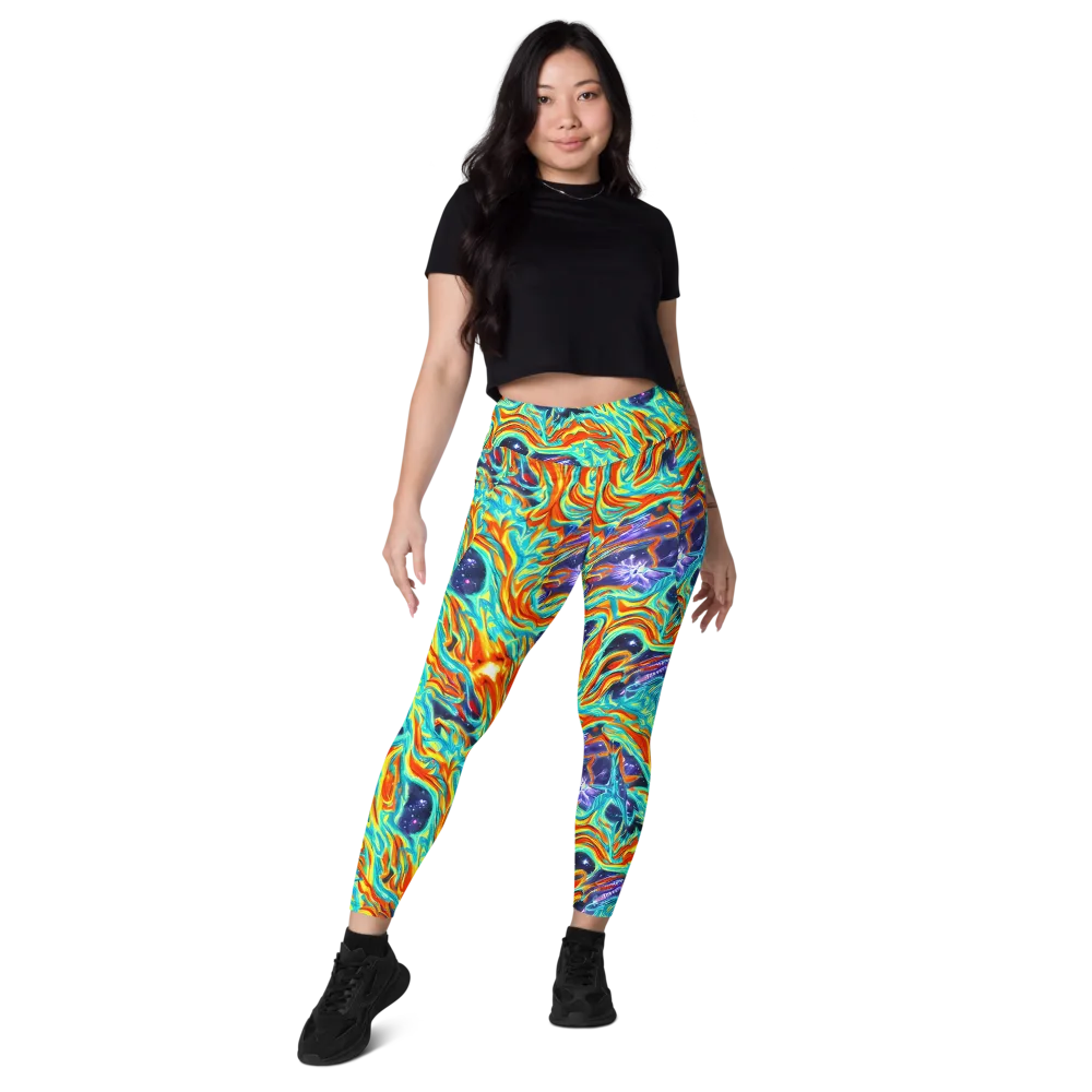 Ultramarine Ember on Leggings with Pockets — Front