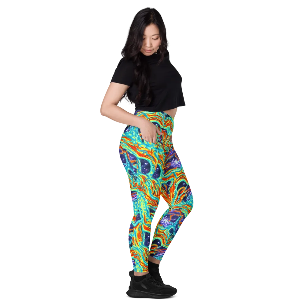 Ultramarine Ember on Leggings with Pockets — Right