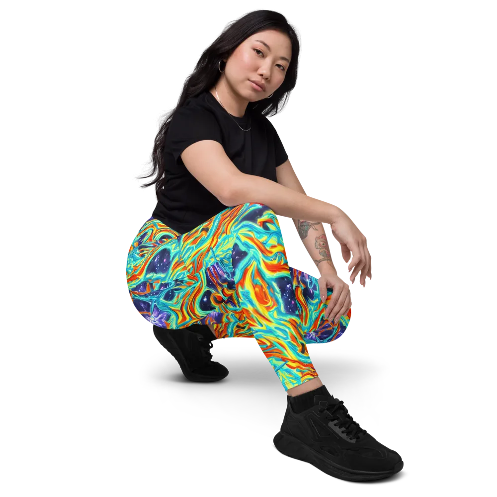 Ultramarine Ember on Leggings with Pockets — Right Front