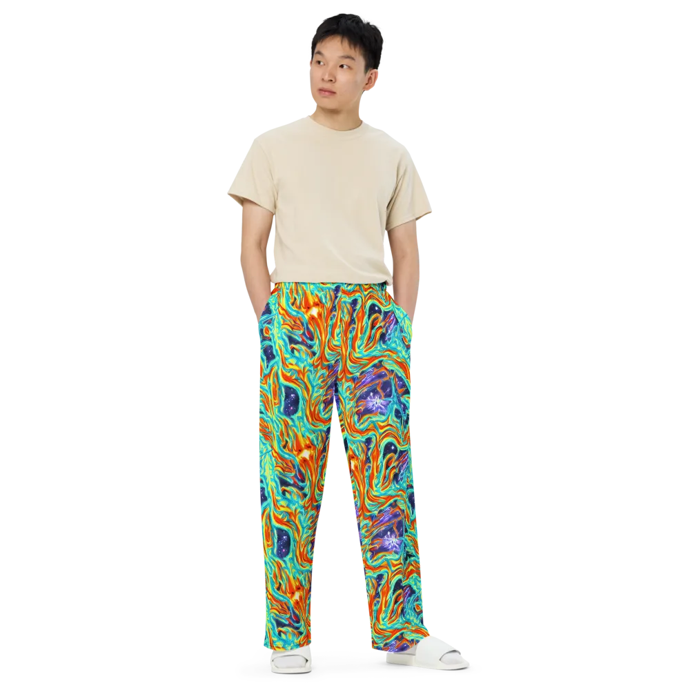 Ultramarine Ember on Wide-Leg Pants — Front