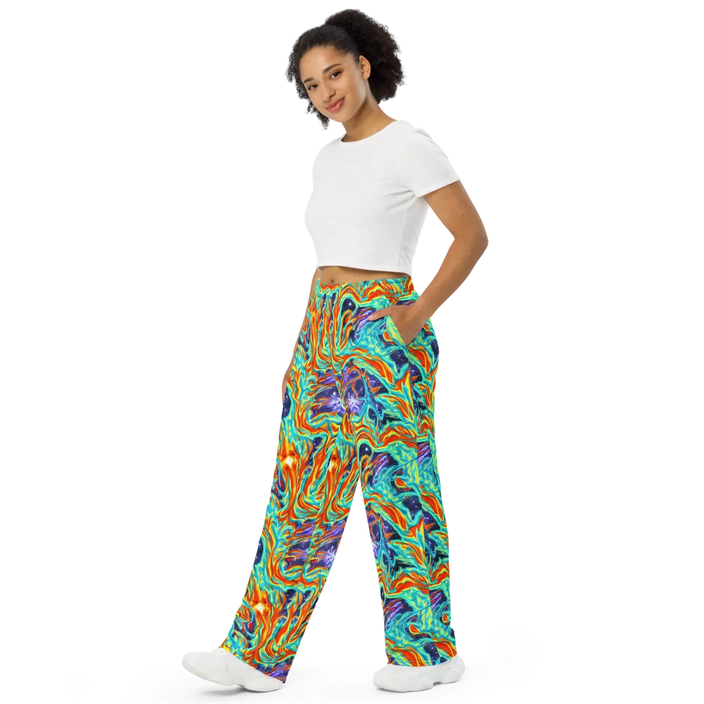 Ultramarine Ember on Wide-Leg Pants — Left Front