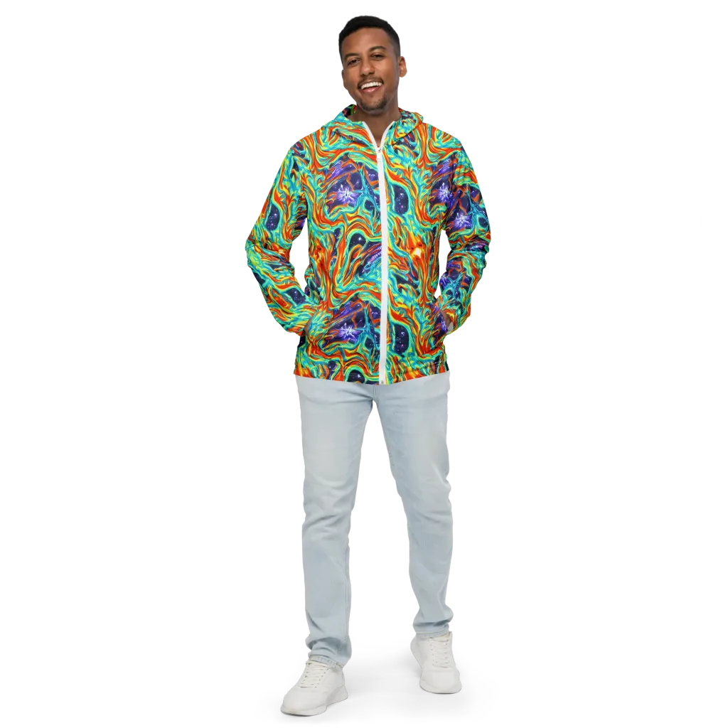 Ultramarine Ember on Men's Windbreaker — Front