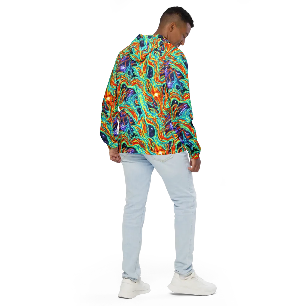 Ultramarine Ember on Men's Windbreaker — Back