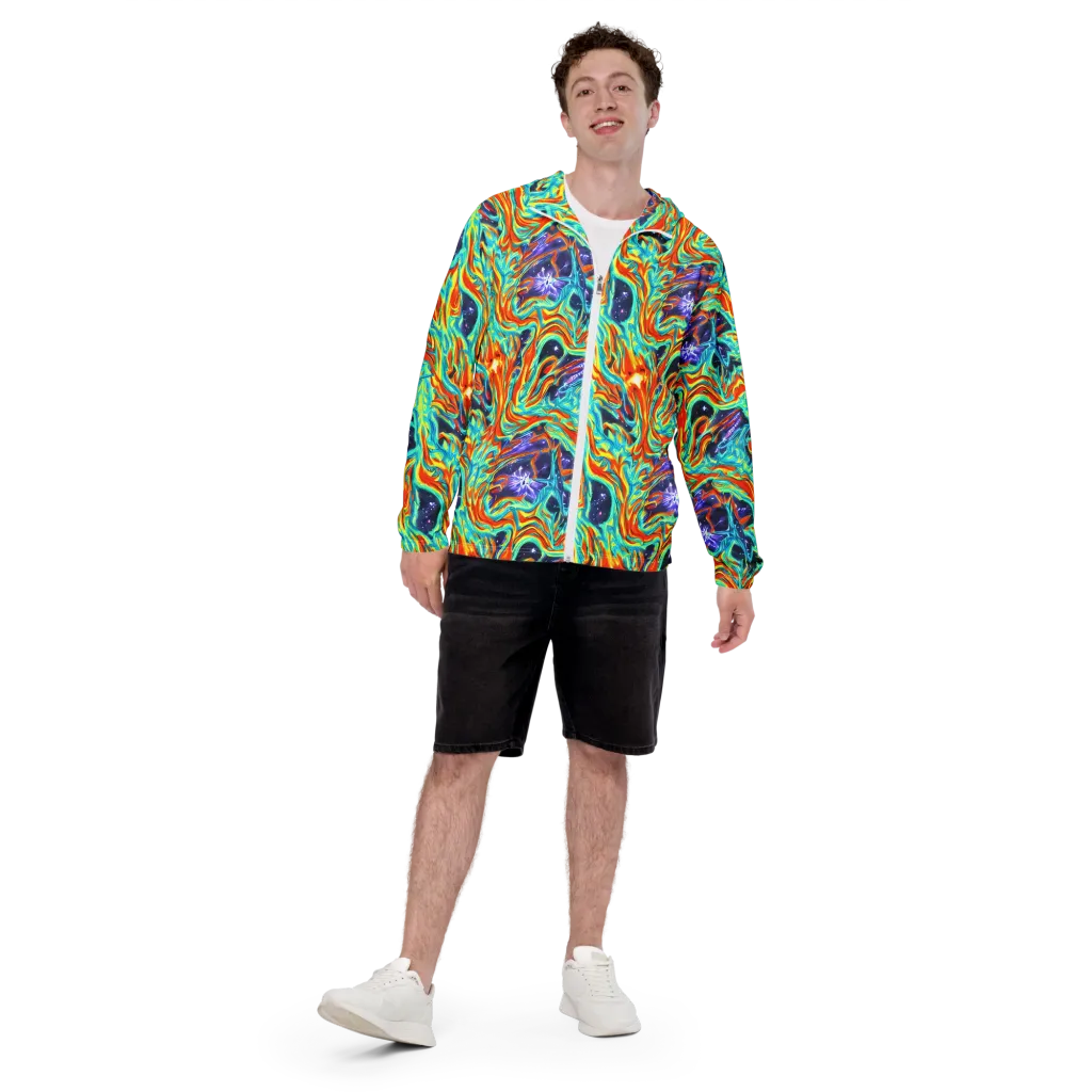 Ultramarine Ember on Men's Windbreaker — Front
