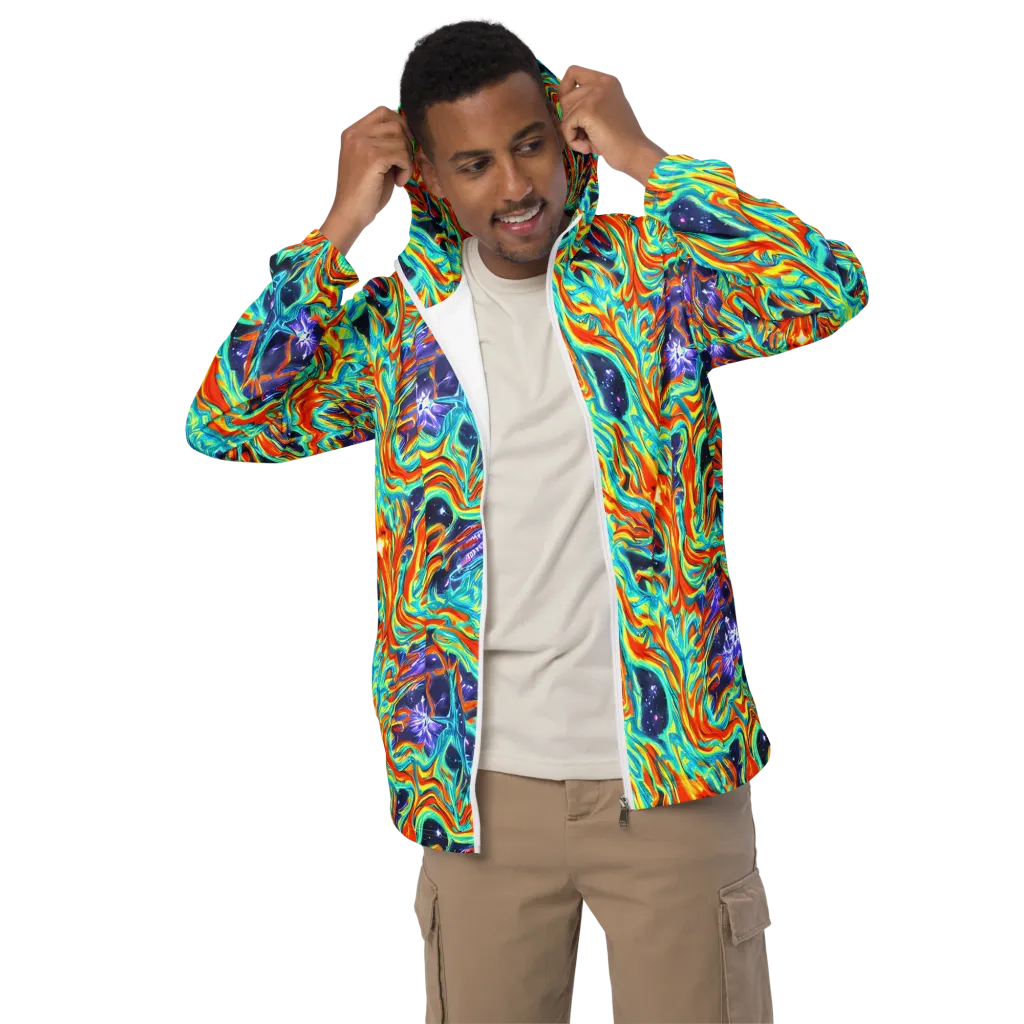 Ultramarine Ember on Men's Windbreaker — Front