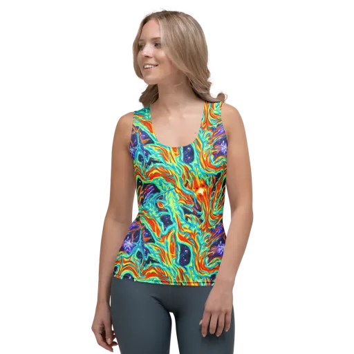 Ultramarine Ember on a Women's Tank Top