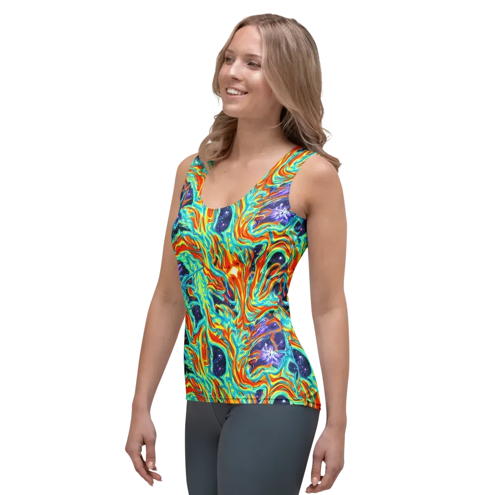Ultramarine Ember on Women's Tank Top — Left Front