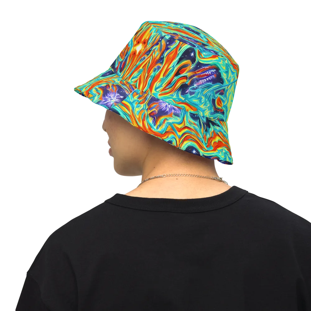 Ultramarine Ember on Reversible Bucket Hat — Back Inside