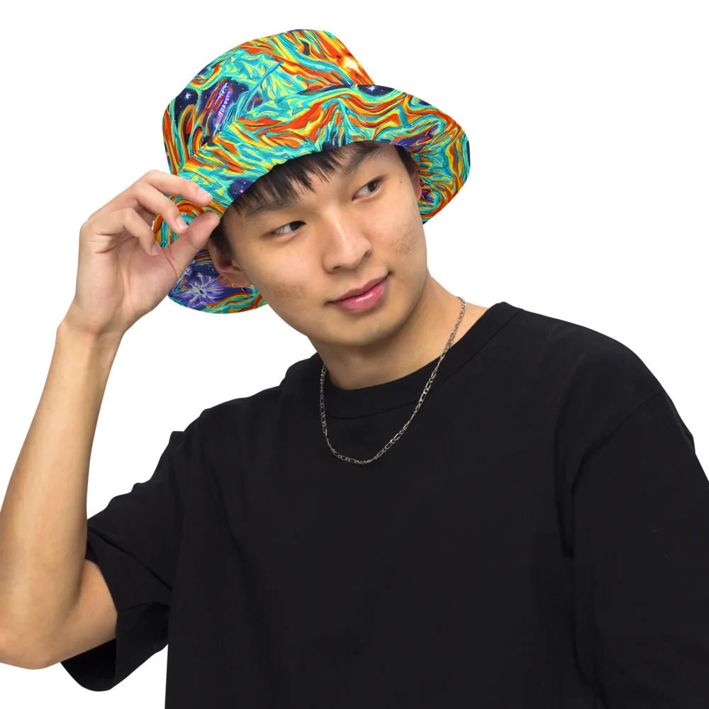 Ultramarine Ember on Reversible Bucket Hat — Front Inside