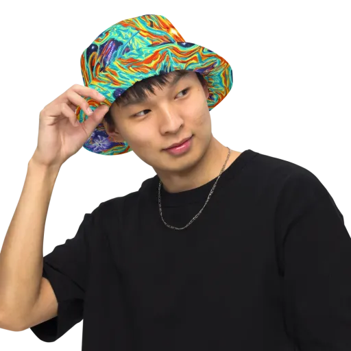 Ultramarine Ember on a Reversible Bucket Hat