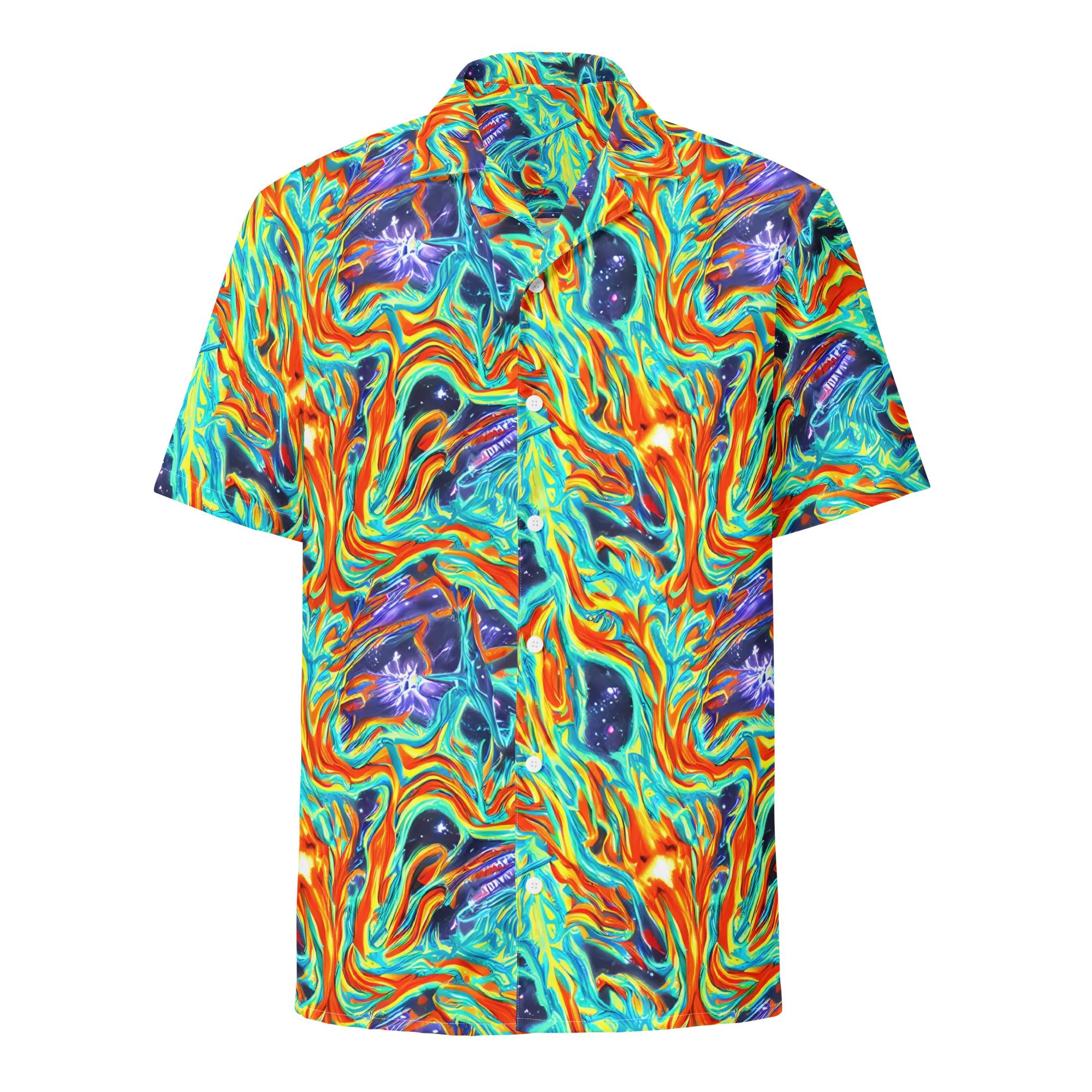 Ultramarine Ember on Button Shirt — Front