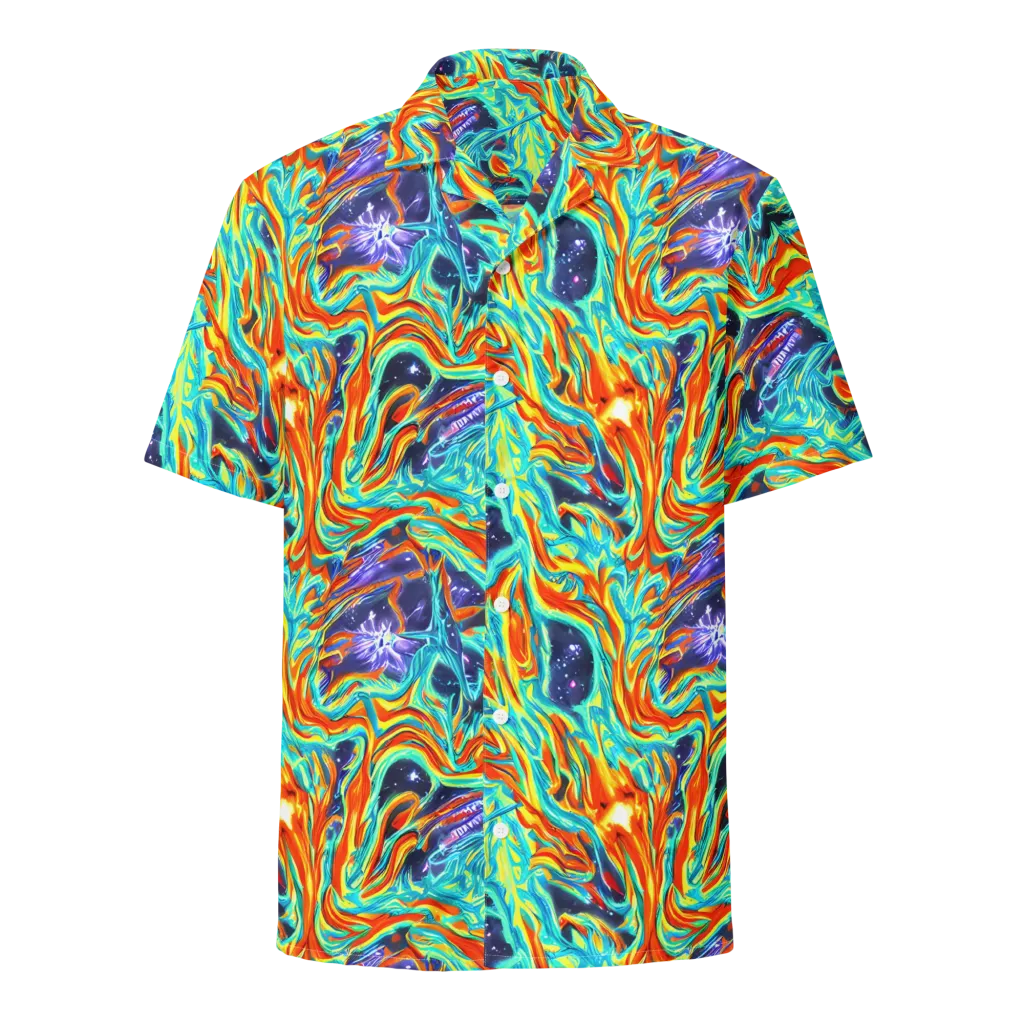 Ultramarine Ember on Button Shirt — Front