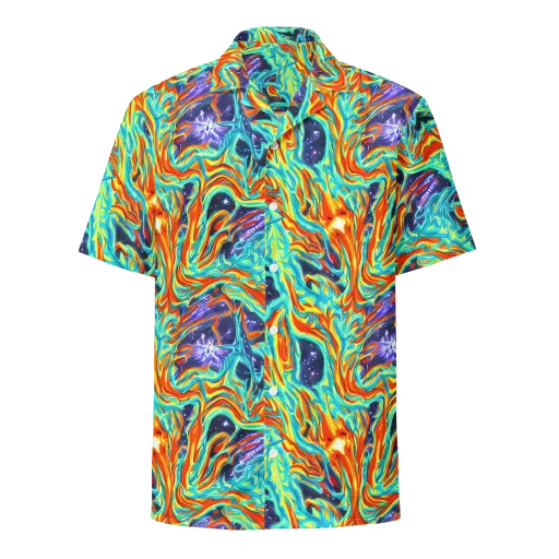 Ultramarine Ember on a Button Shirt