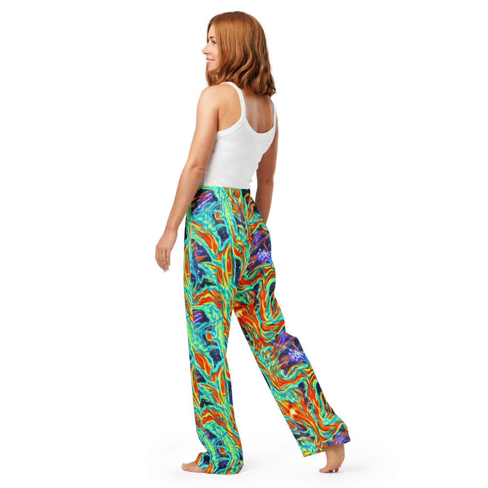 Ultramarine Ember on Women's Pajama Pants — Back