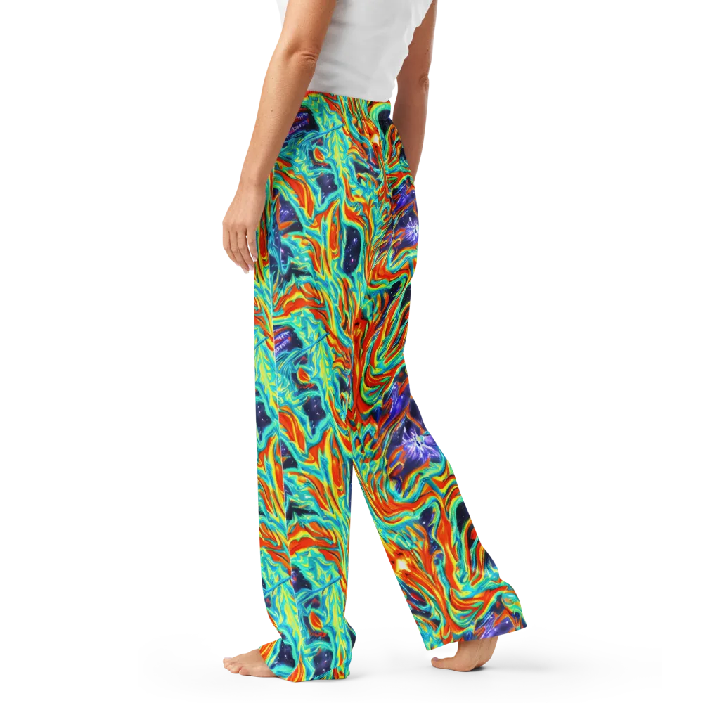 Ultramarine Ember on Women's Pajama Pants — Left