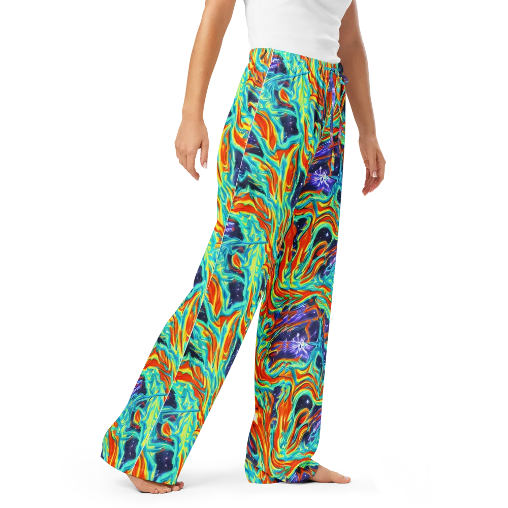 Ultramarine Ember on Women's Pajama Pants — Right Front