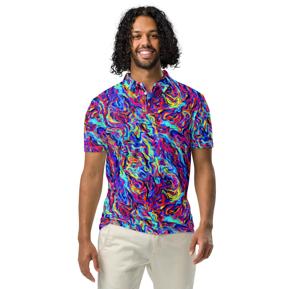 Solar Electric on Men's Slim Fit Polo Shirt — Front