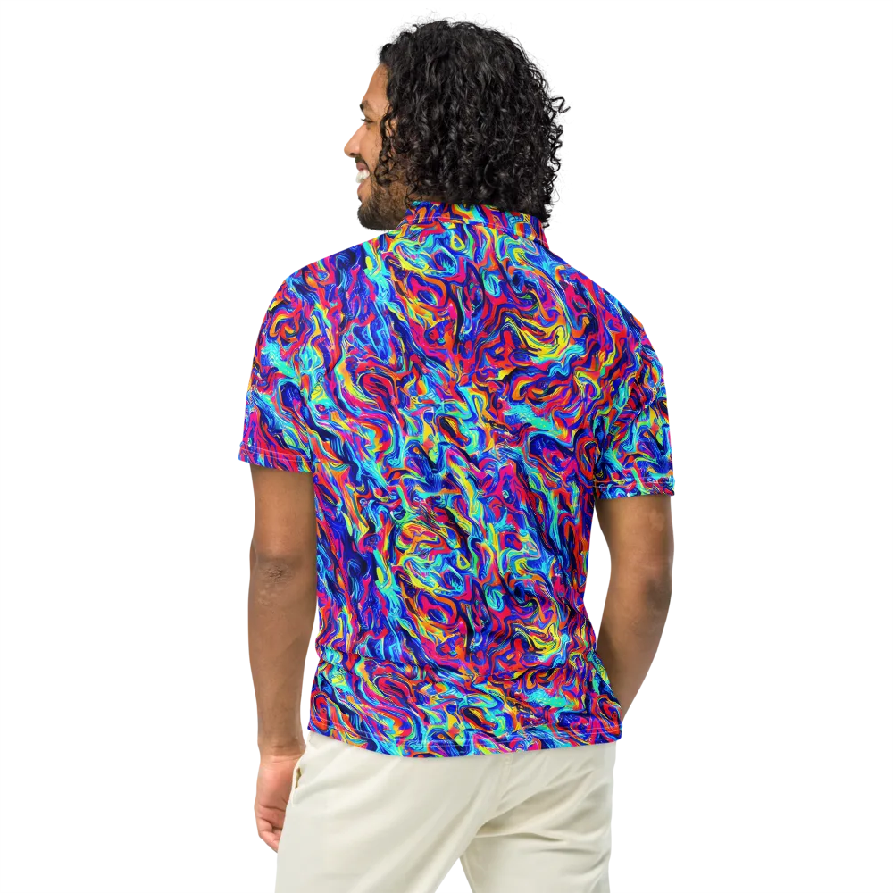 Solar Electric on Men's Slim Fit Polo Shirt — Back