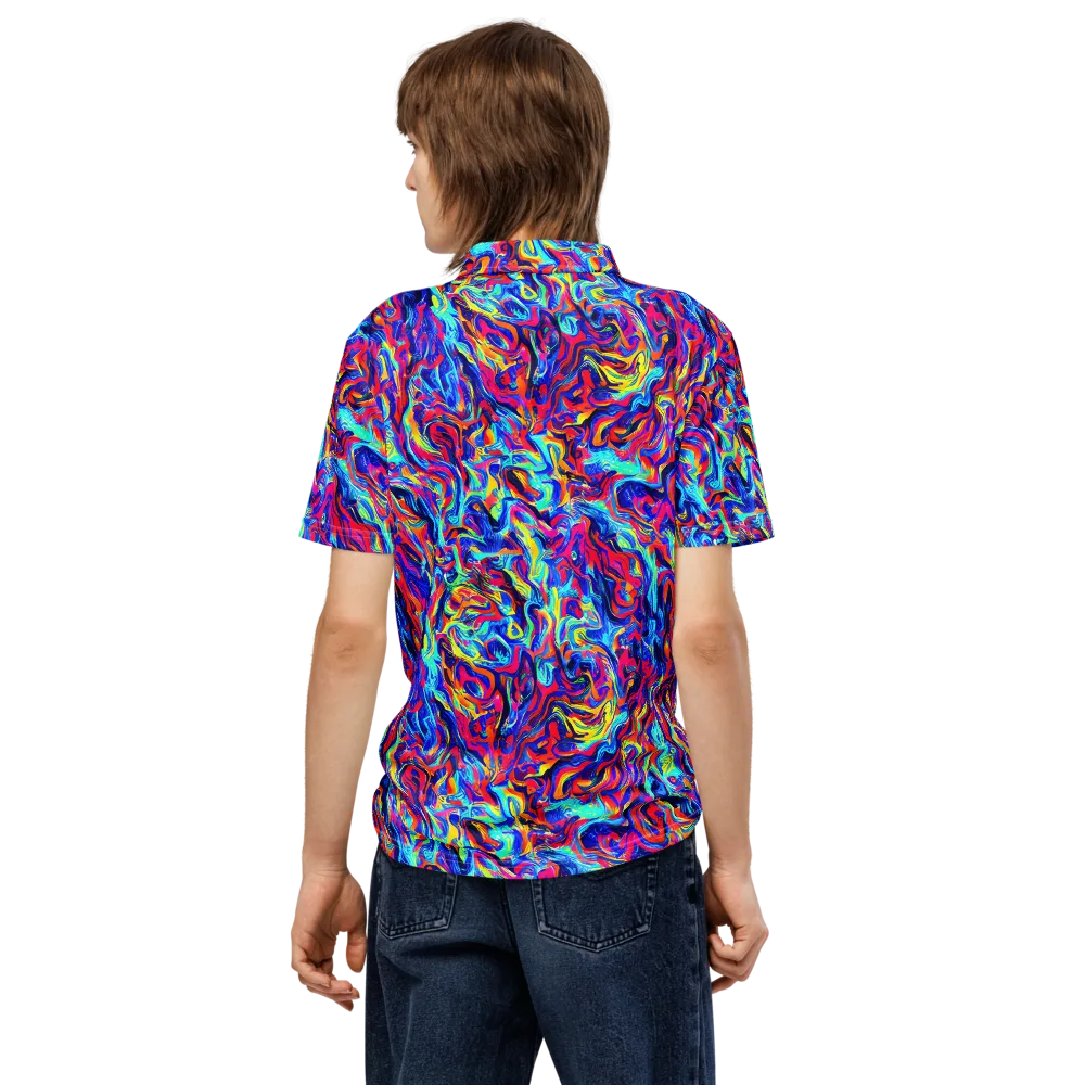 Solar Electric on Men's Slim Fit Polo Shirt — Back