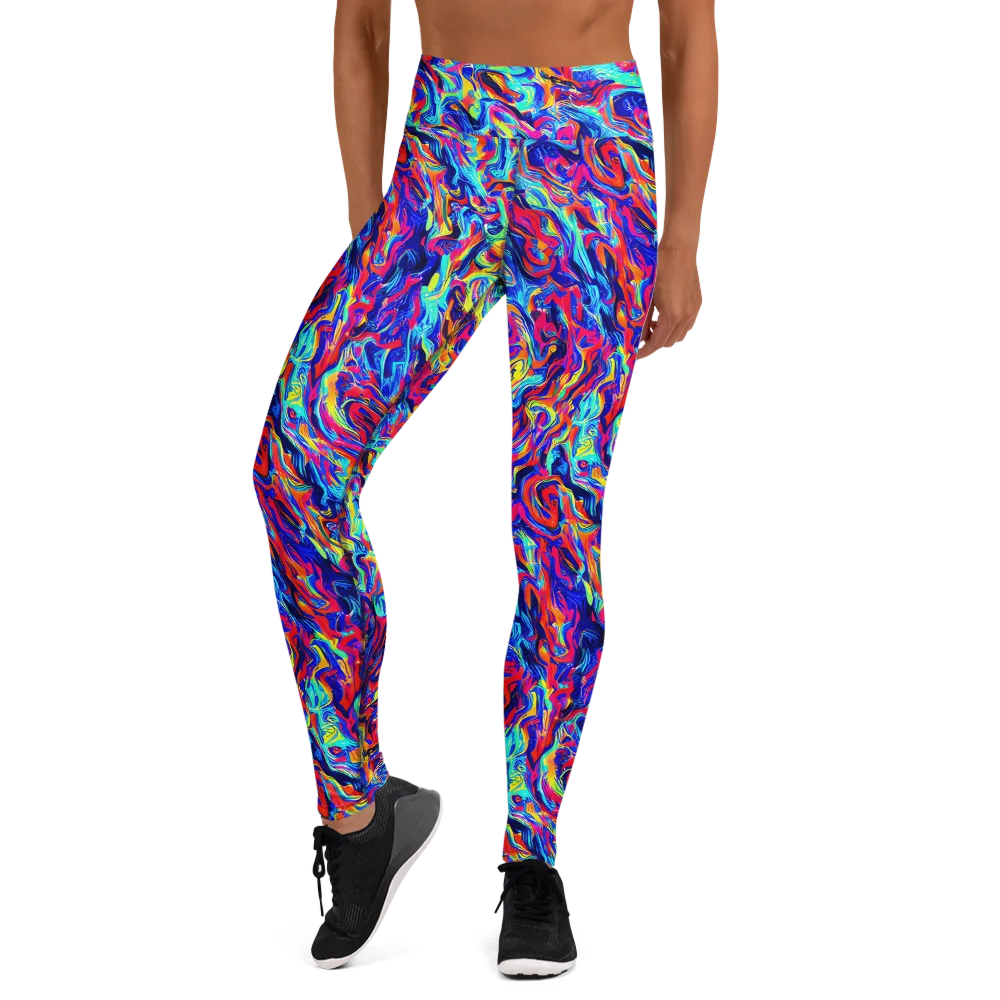 Solar Electric on Yoga Leggings — Front