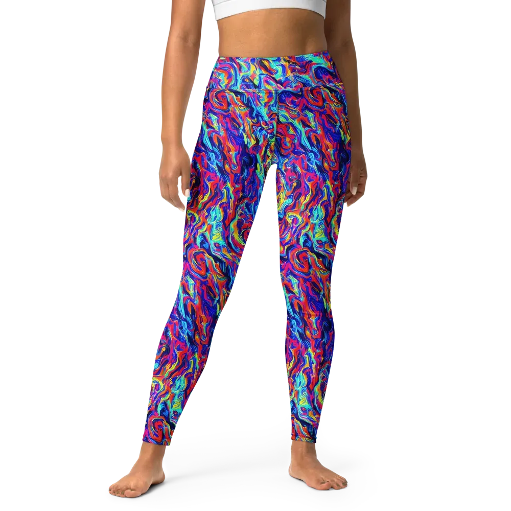 Solar Electric on Yoga Leggings — Front