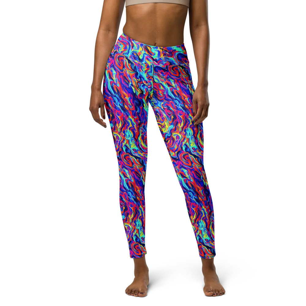 Solar Electric on Yoga Leggings — Front