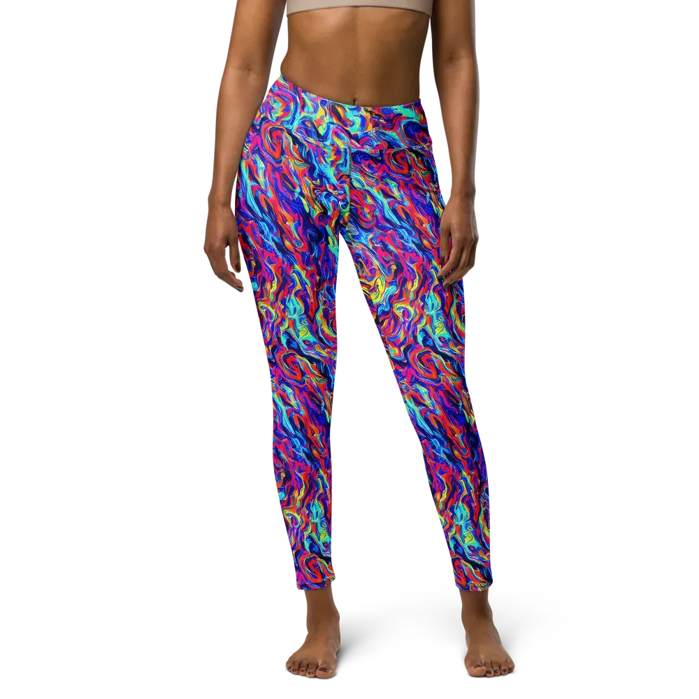 Solar Electric on Yoga Leggings — Front