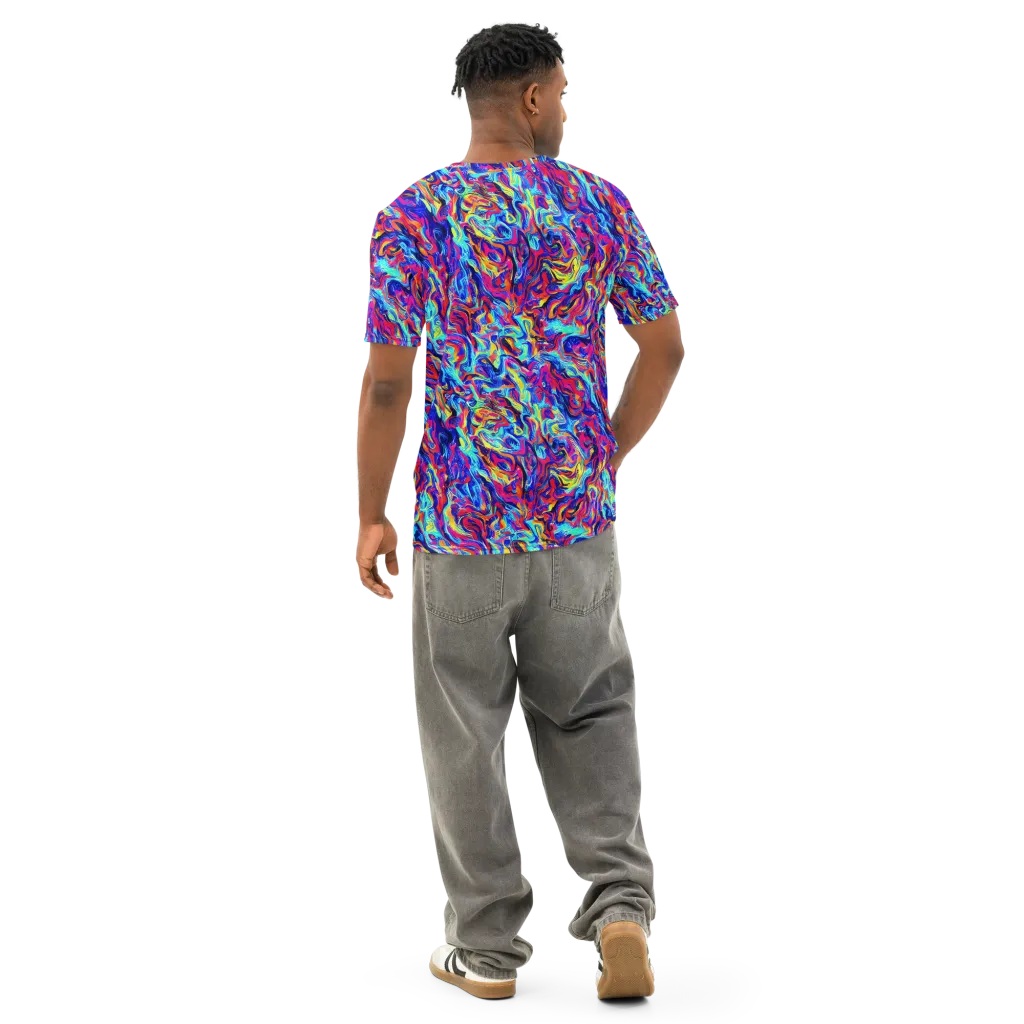 Solar Electric on Men's Cotton Crew Neck T-Shirt — Back