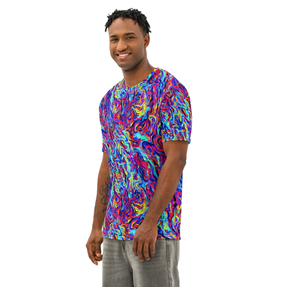 Solar Electric on Men's Cotton Crew Neck T-Shirt — Left Front