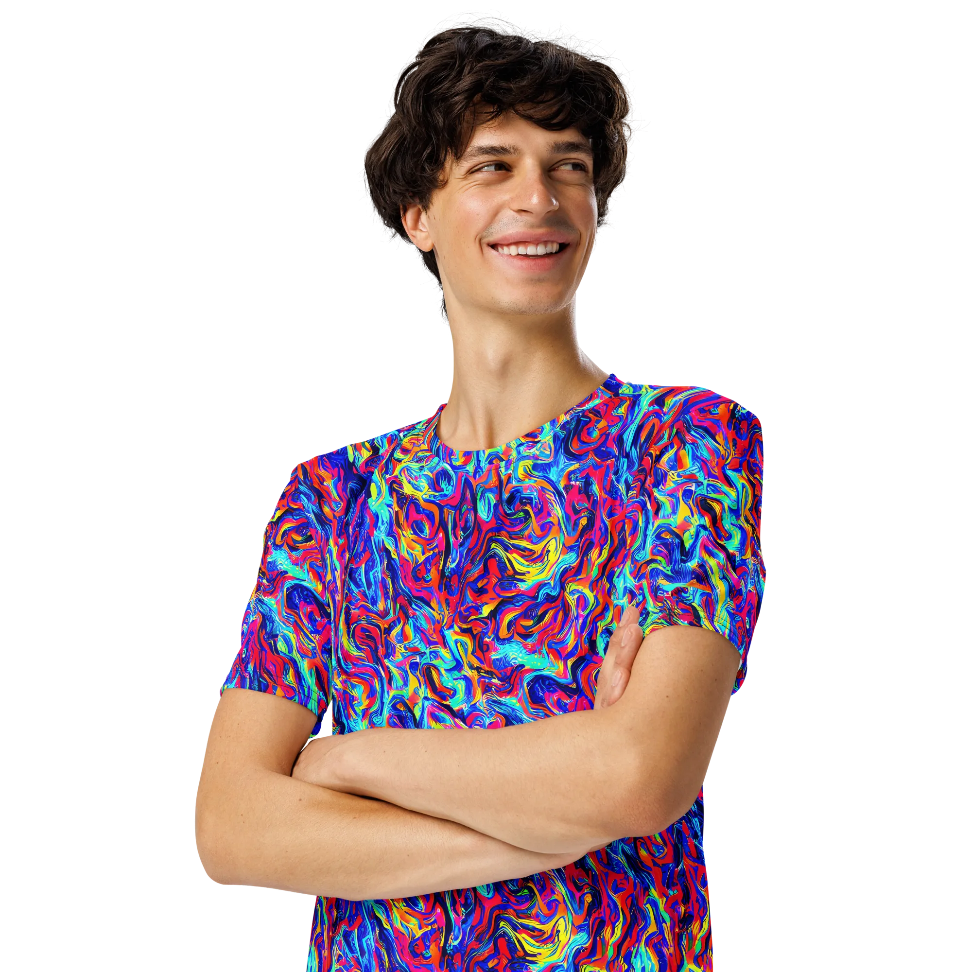 Solar Electric on Men's Crew Neck T-Shirt — Left Front