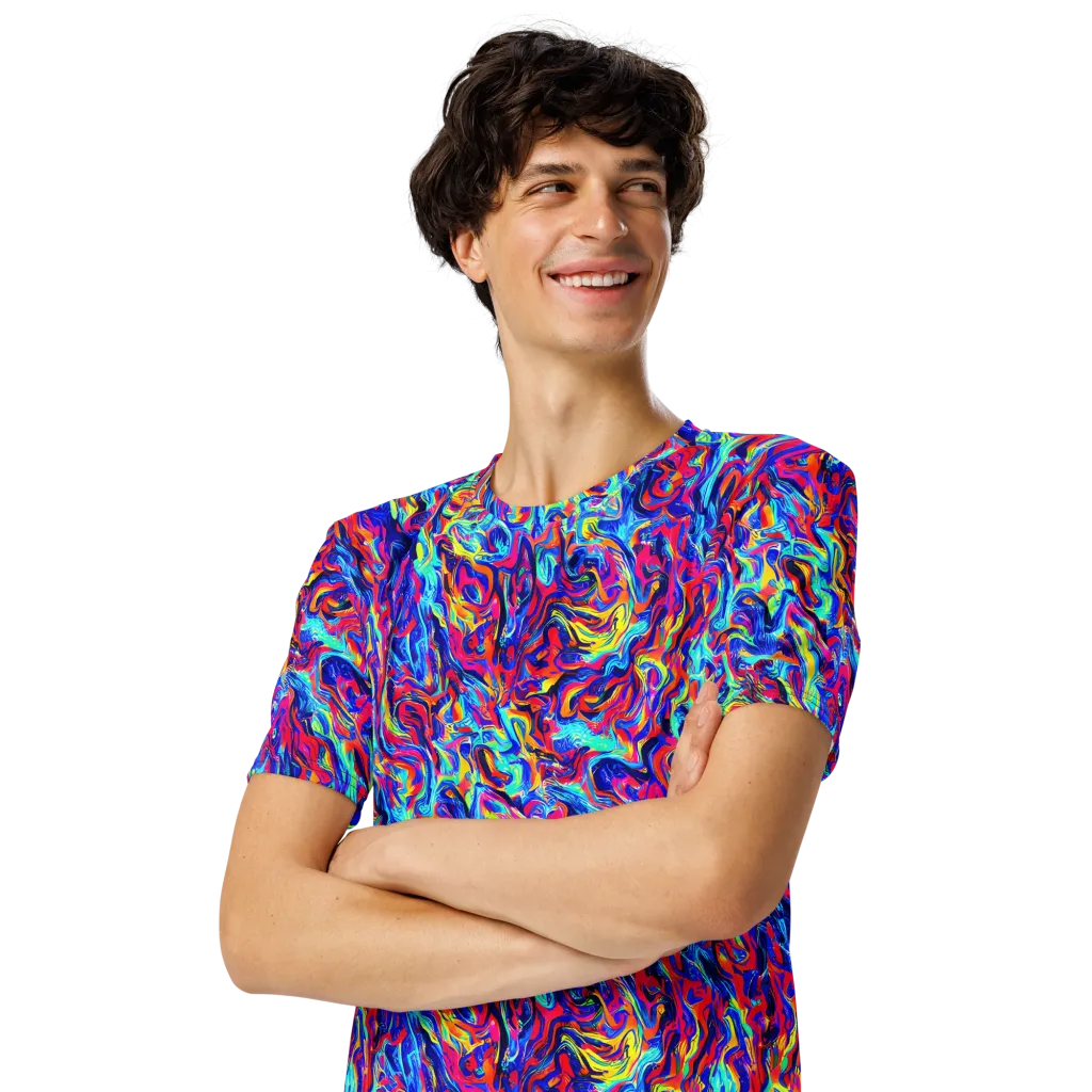 Solar Electric on Men's Crew Neck T-Shirt — Left Front
