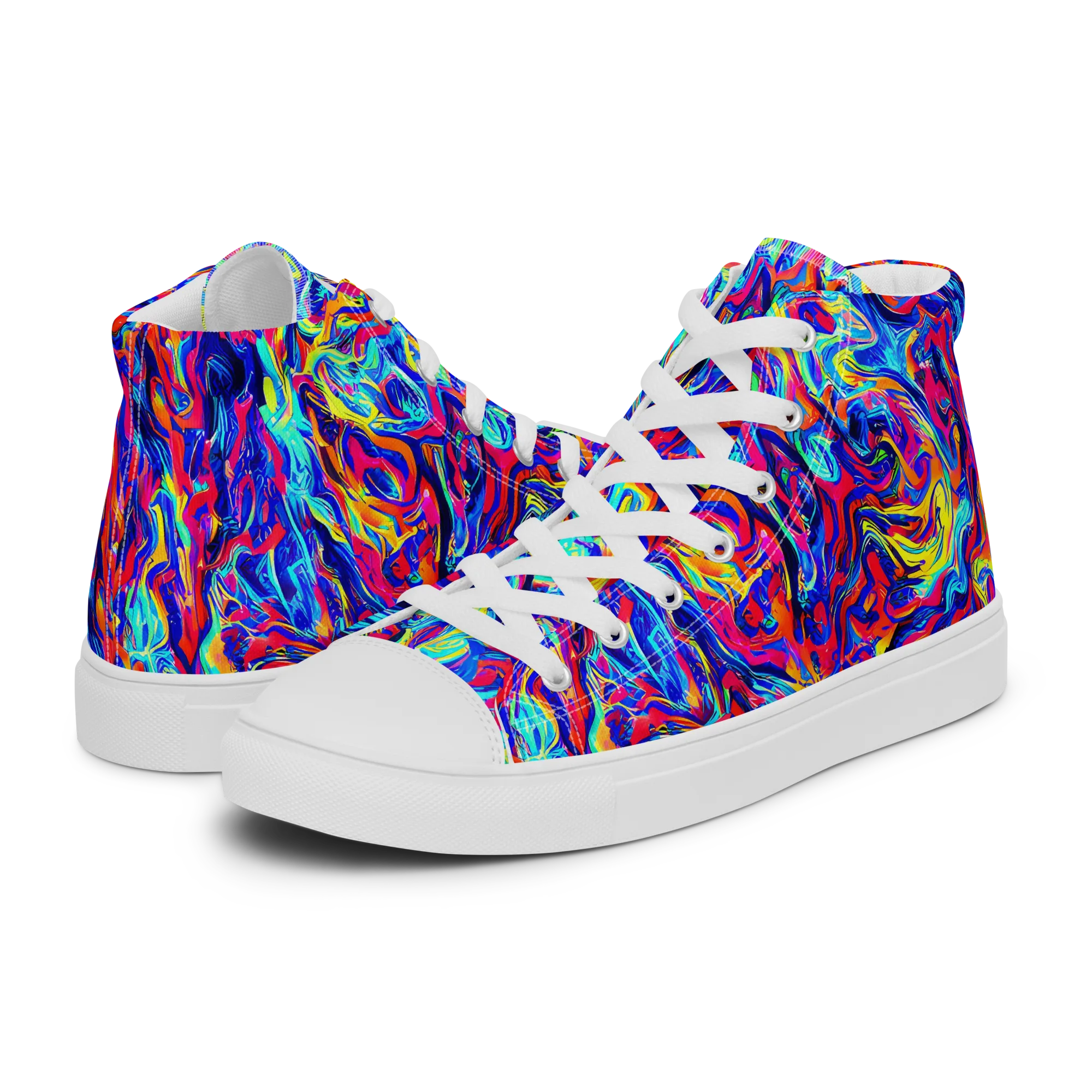 Solar Electric on Men's High Top Canvas Shoes — Left