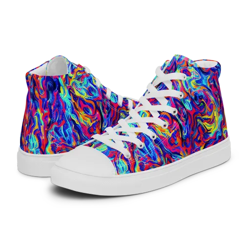 Solar Electric on a Men's High Top Canvas Shoes