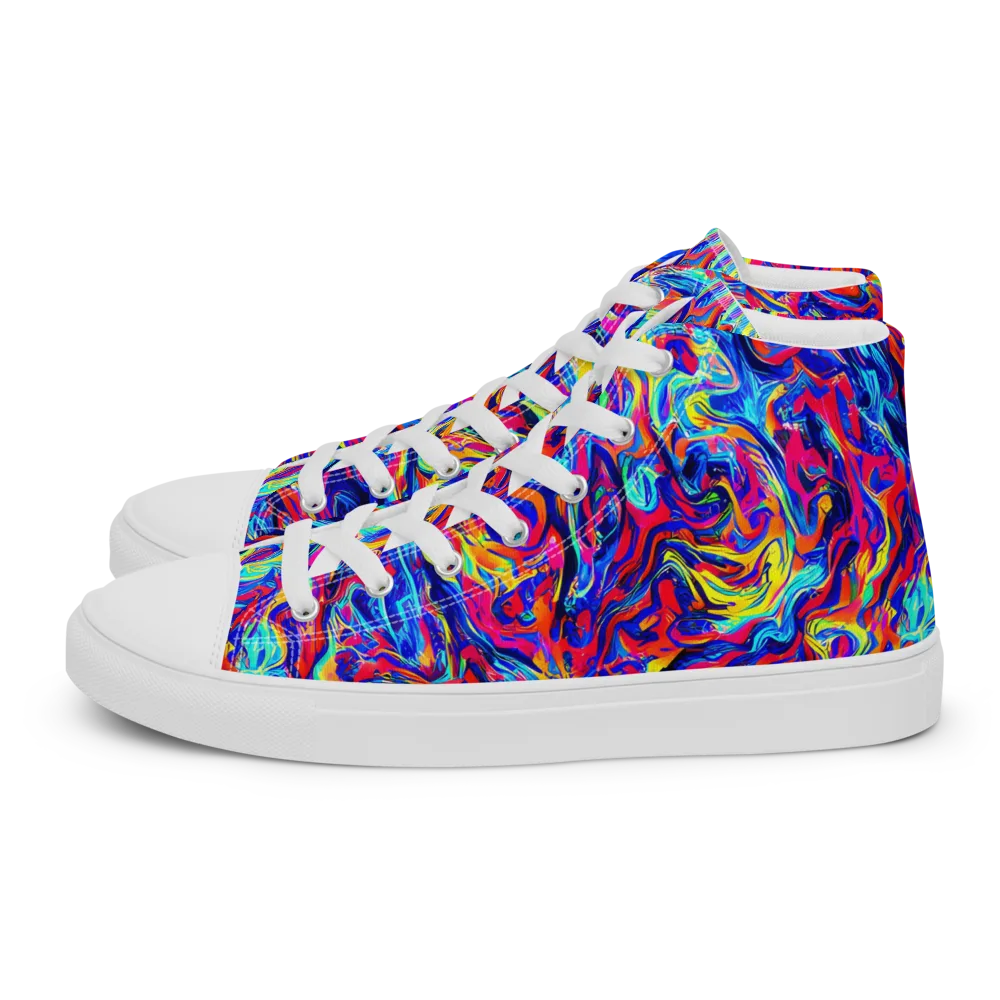 Solar Electric on Women's High Top Canvas Shoes — Left