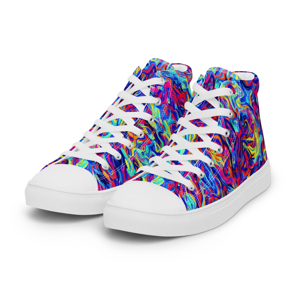 Solar Electric on Women's High Top Canvas Shoes — Left Front