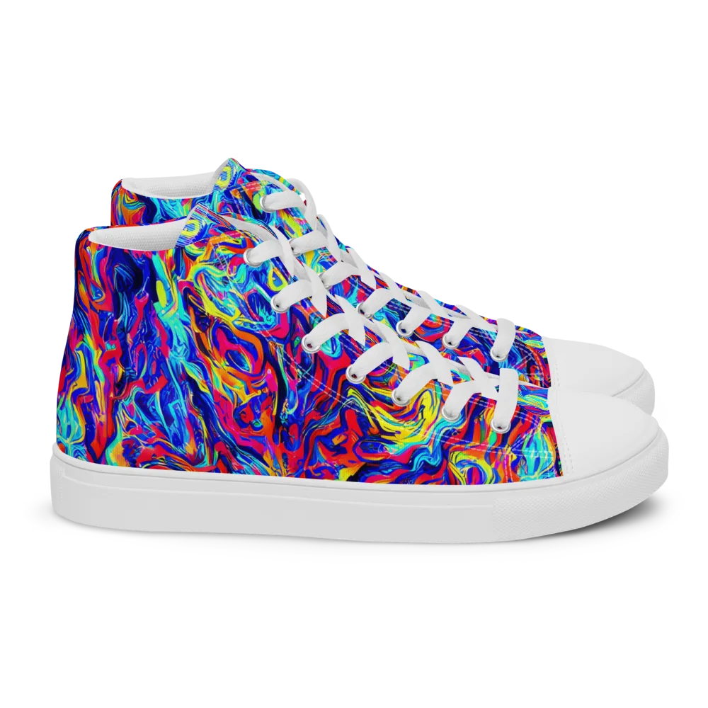 Solar Electric on Women's High Top Canvas Shoes — Right