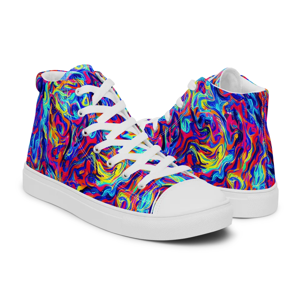 Solar Electric on Women's High Top Canvas Shoes — Right