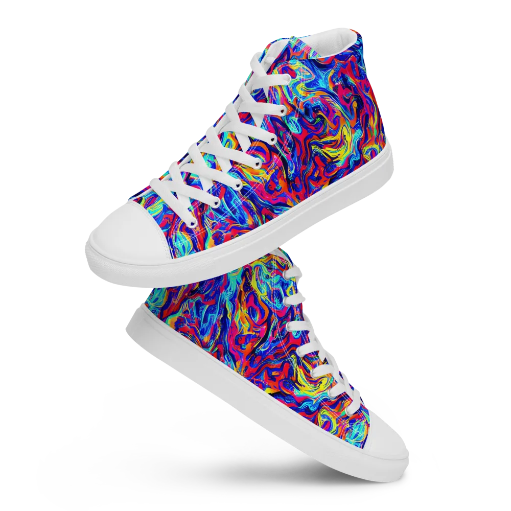 Solar Electric on Women's High Top Canvas Shoes — Front