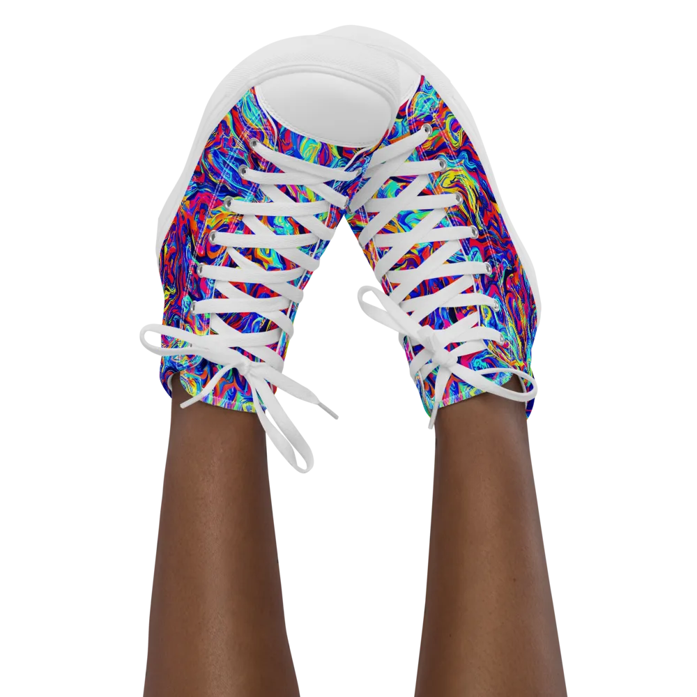 Solar Electric on Women's High Top Canvas Shoes — Front