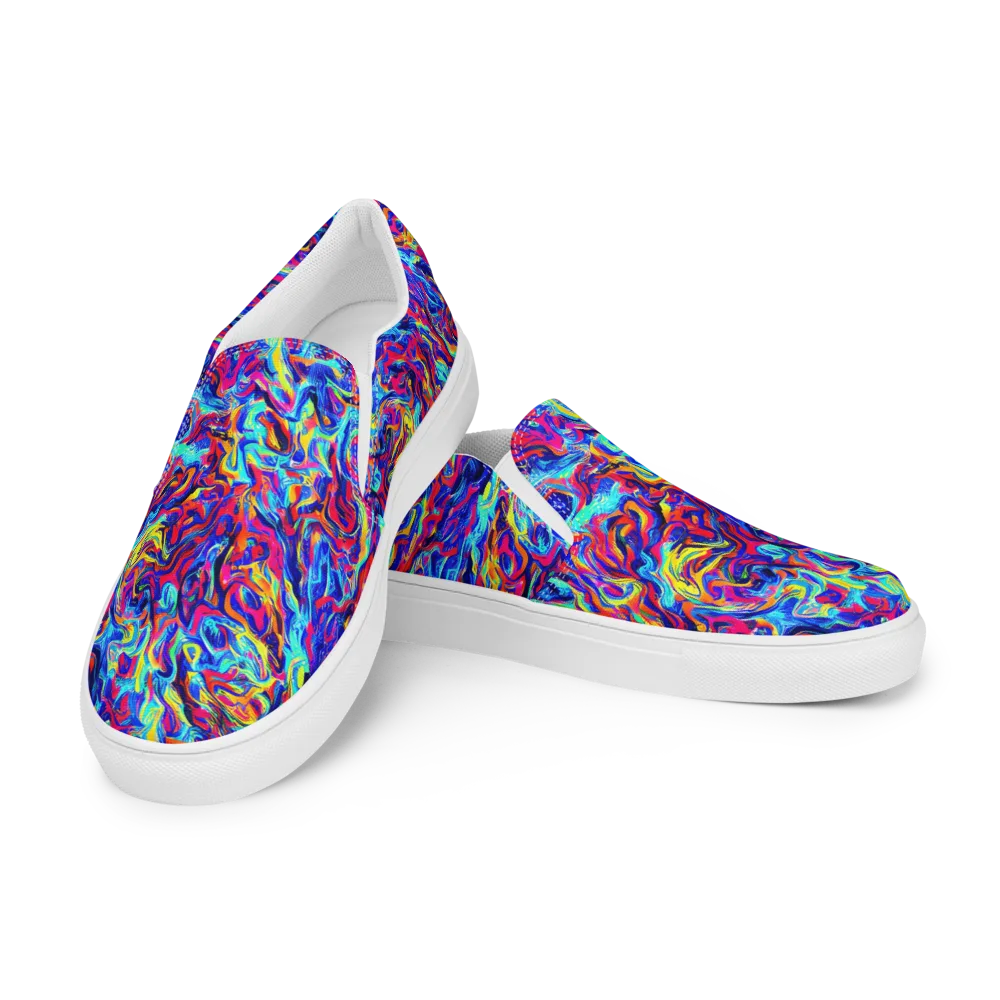 Solar Electric on Men's Slip-On Canvas Shoes — Left Front