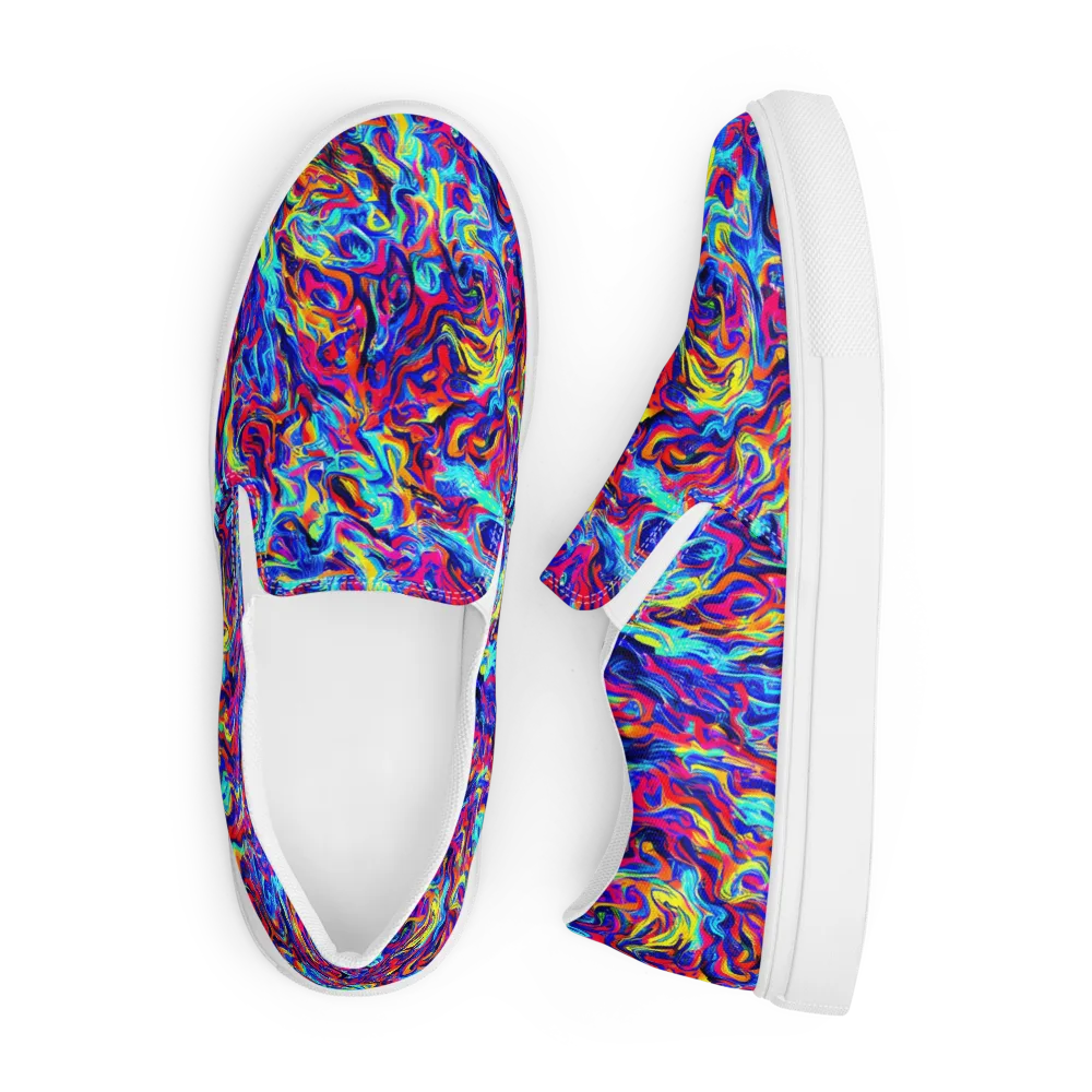 Solar Electric on Men's Slip-On Canvas Shoes — Front