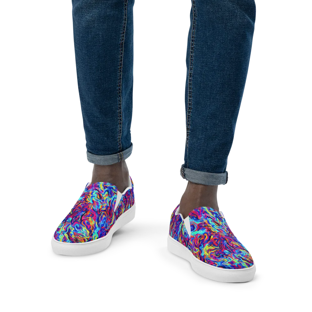 Solar Electric on Men's Slip-On Canvas Shoes — Front