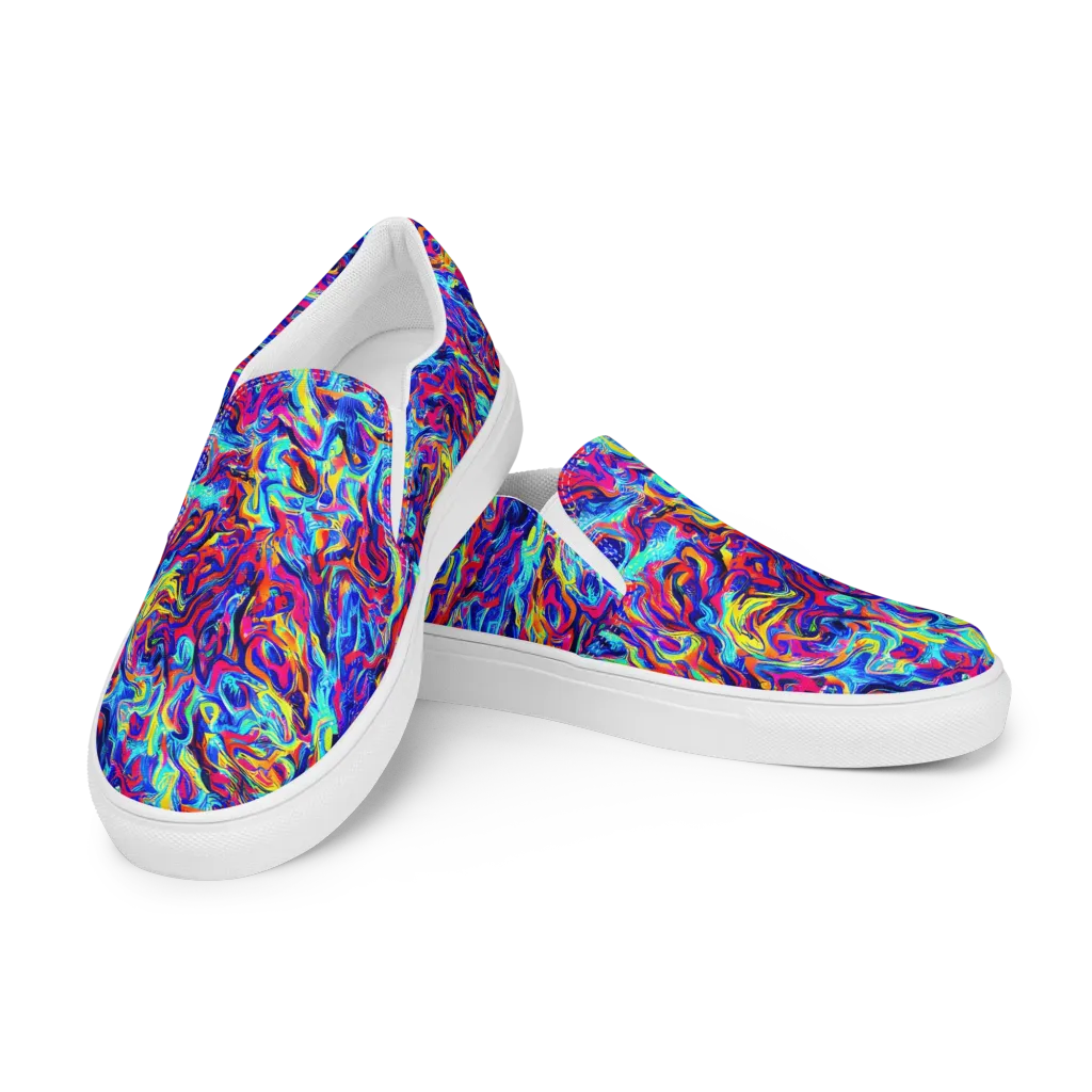 Solar Electric on Women's Slip-On Canvas Shoes — Left Front