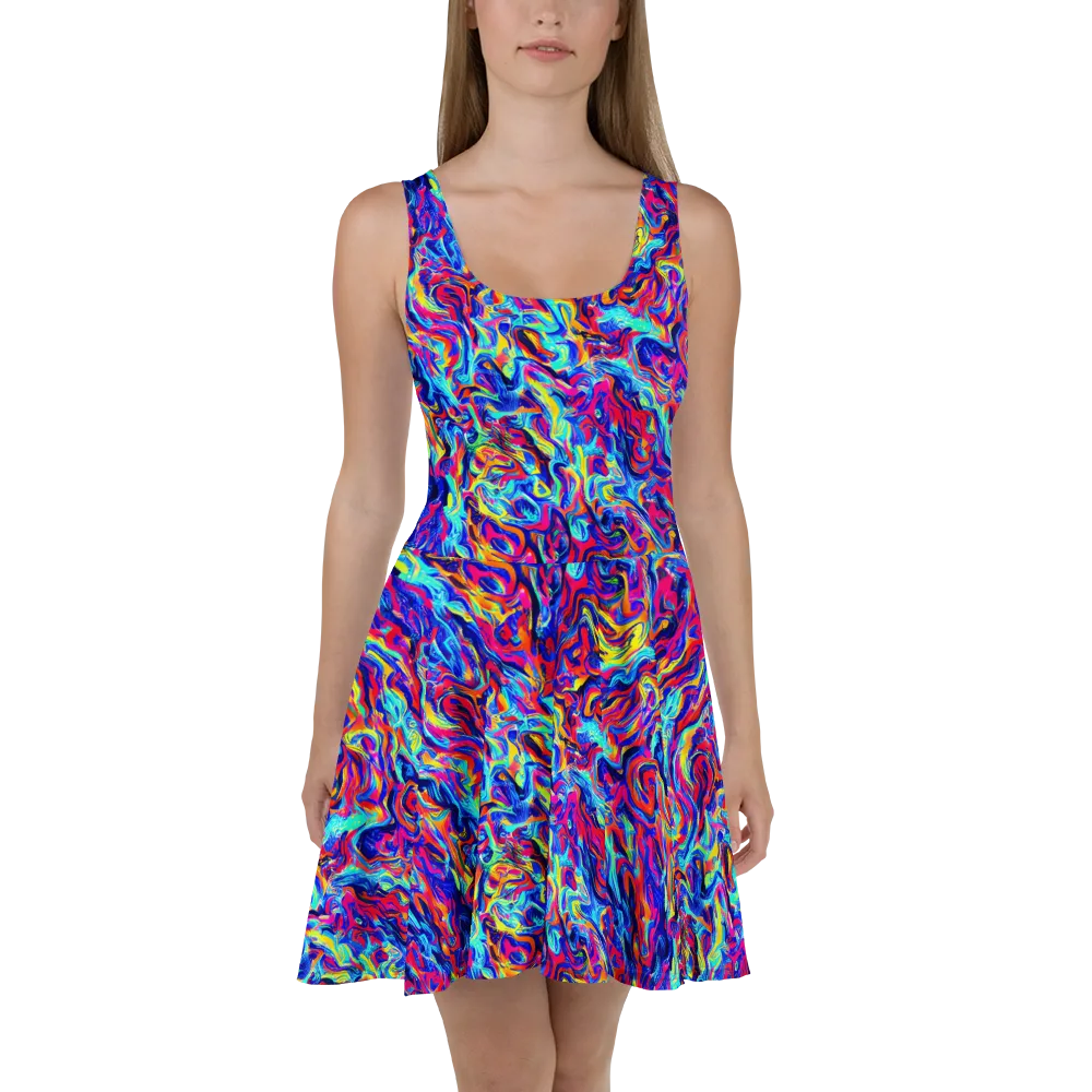 Solar Electric on Skater Dress — Front