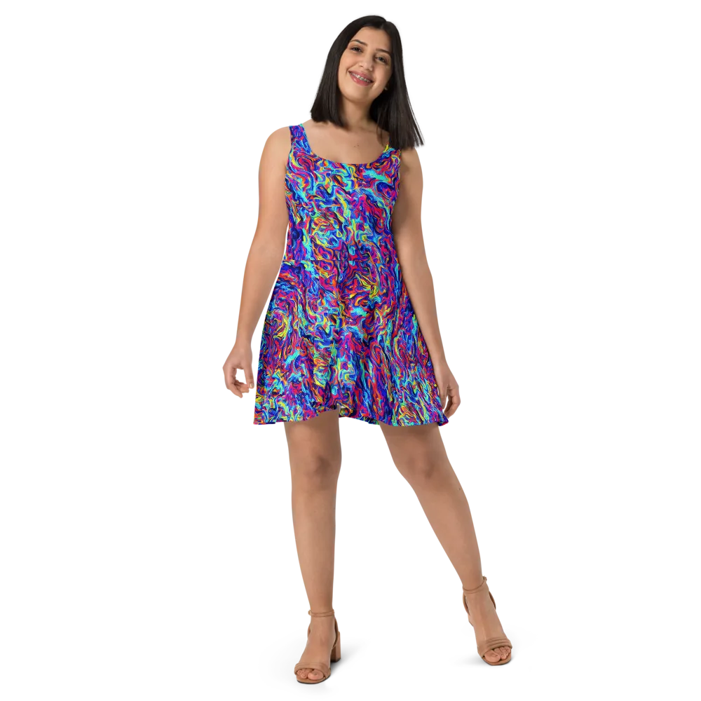 Solar Electric on Skater Dress — Front