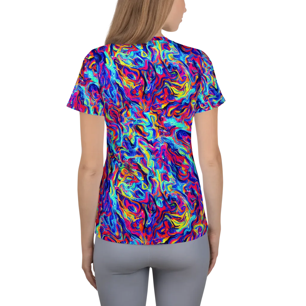 Solar Electric on Women's Athletic T-Shirt — Back