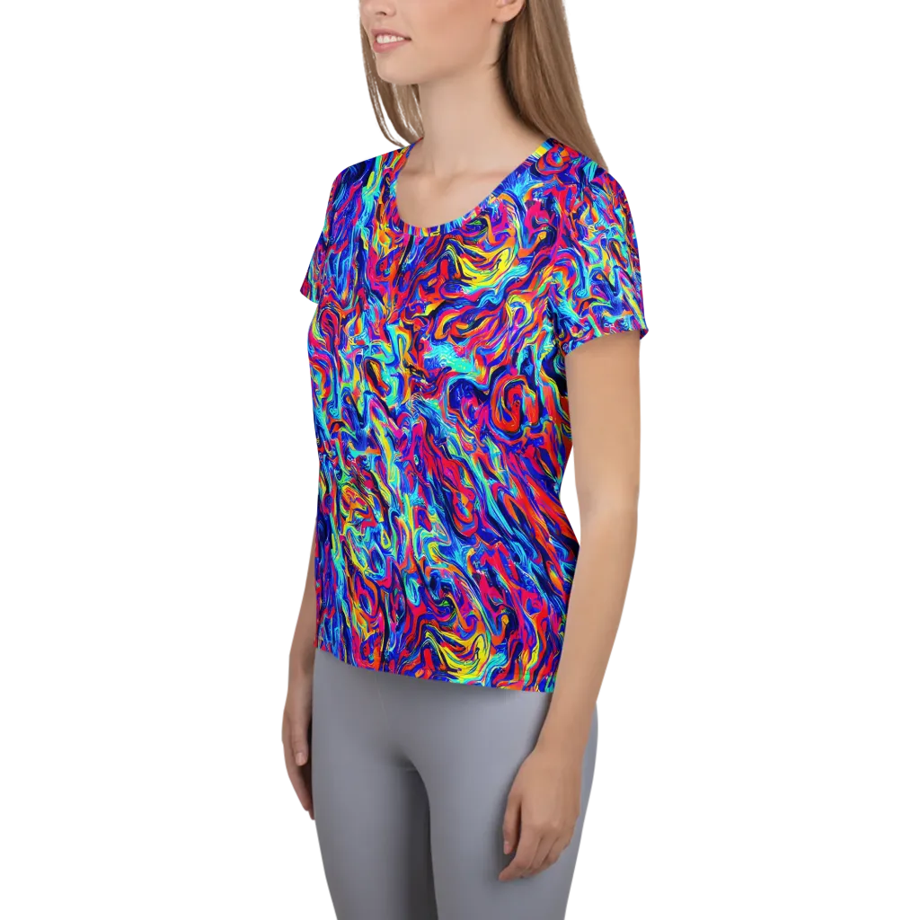 Solar Electric on Women's Athletic T-Shirt — Left