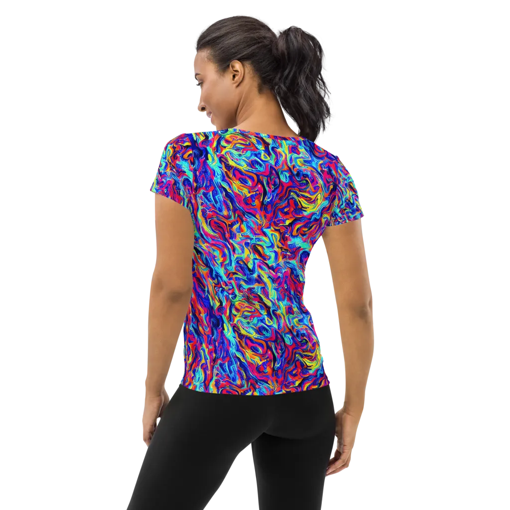 Solar Electric on Women's Athletic T-Shirt — Back