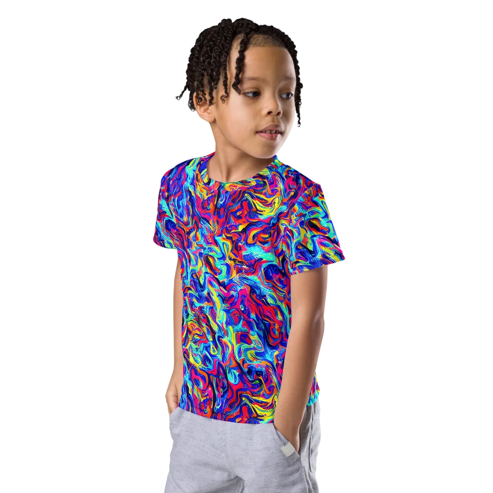 Solar Electric on Kids Crew Neck T-Shirt — Left Front