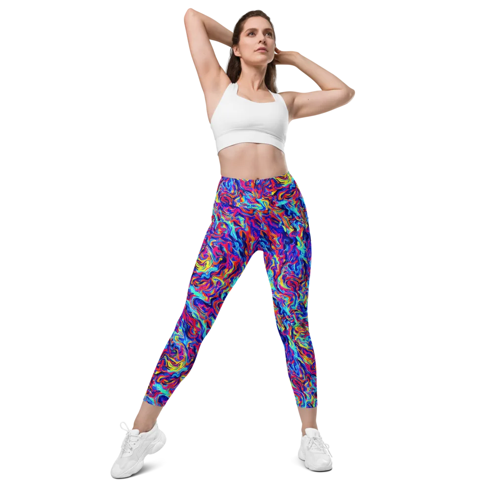 Solar Electric on Leggings with Pockets — Front